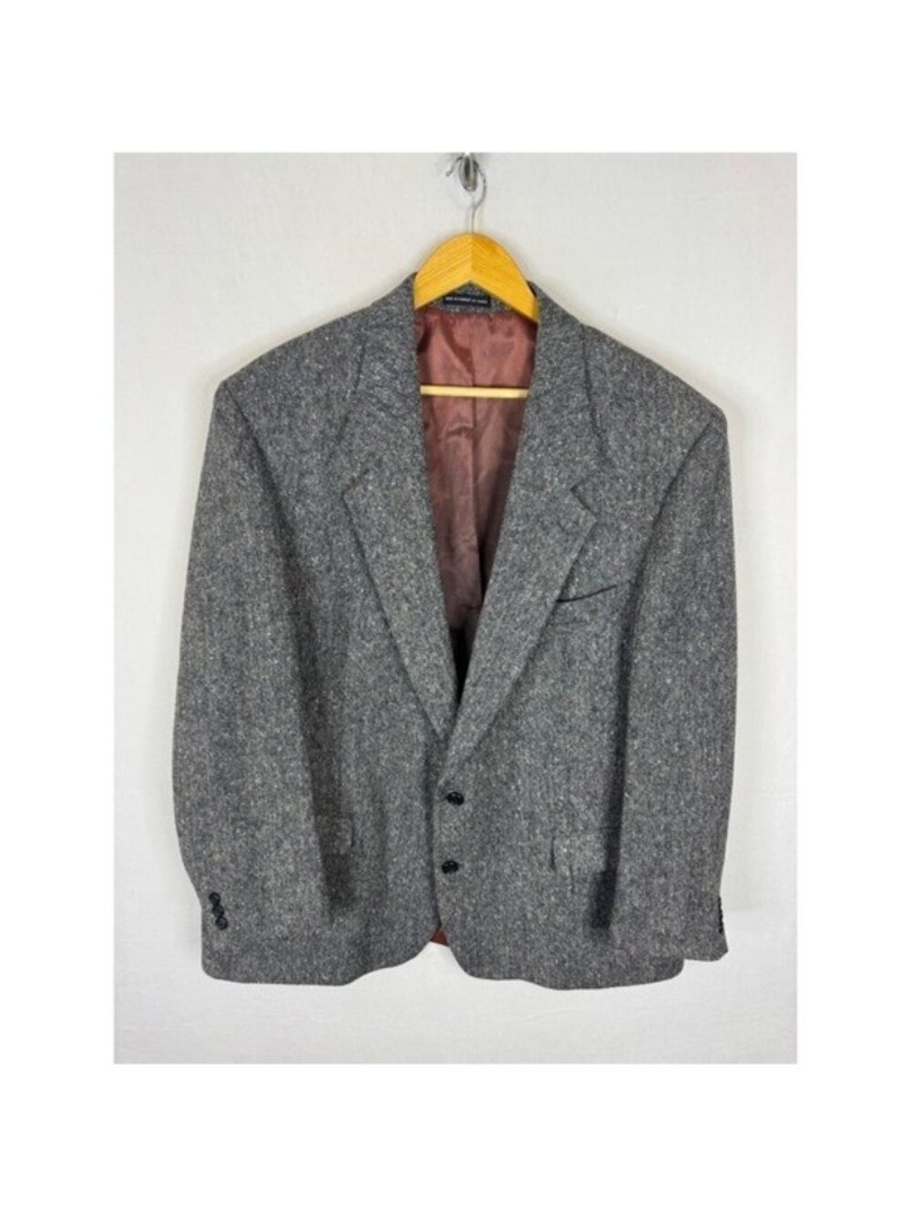 Magee Donegal Tweed Blazer Mens 48 Reg Grey Wool Sports Coat Moores Ireland